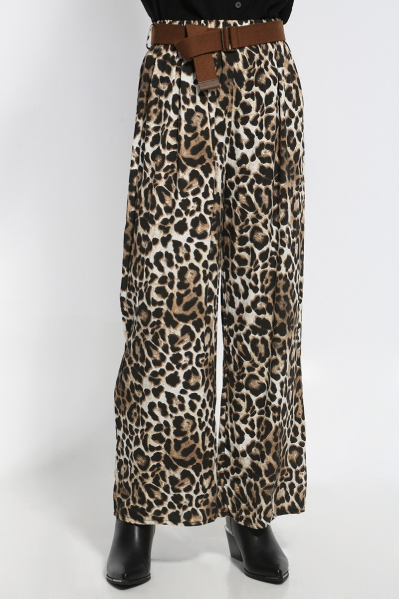 WIDE ANIMAL PRINT PANTS