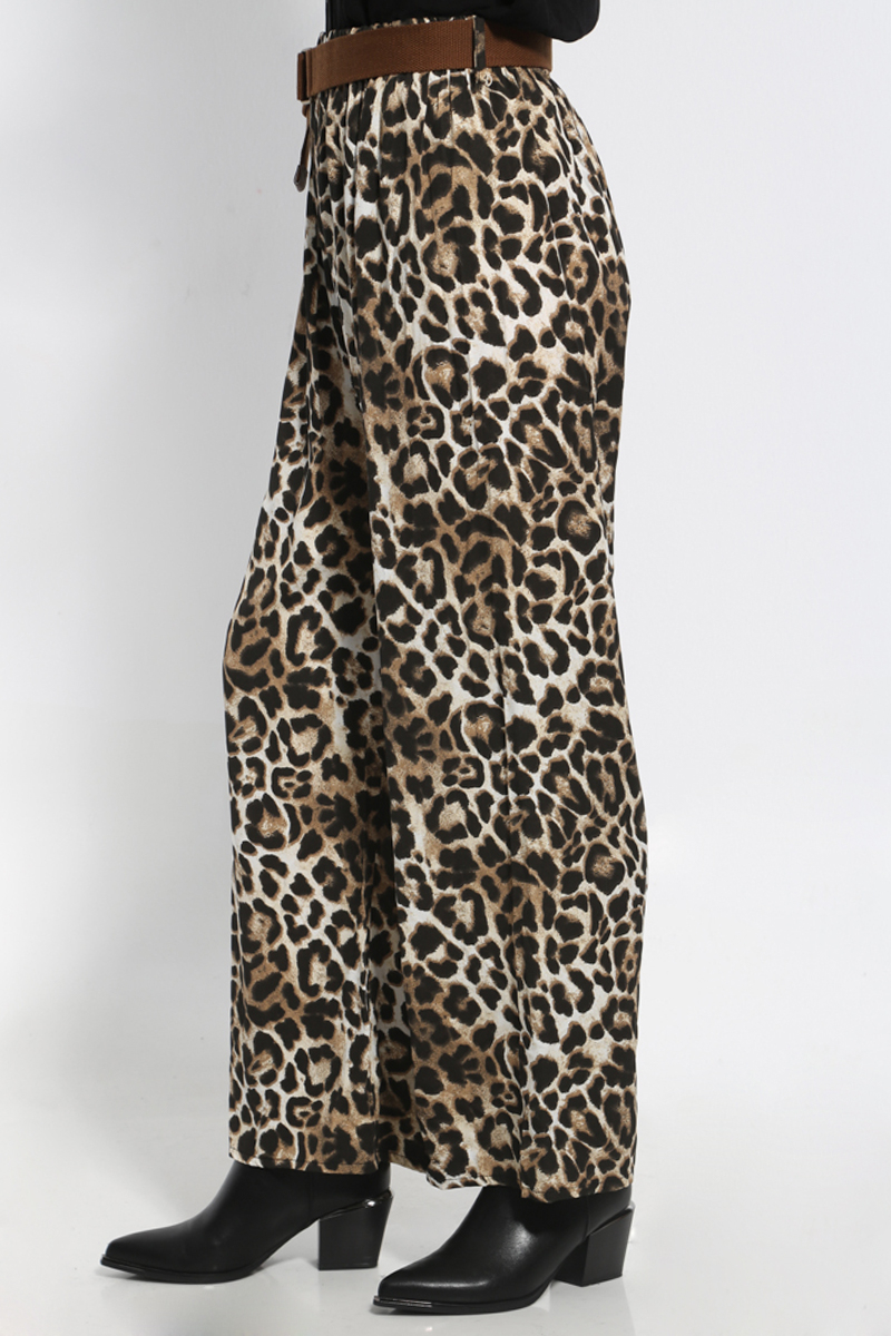 WIDE ANIMAL PRINT PANTS