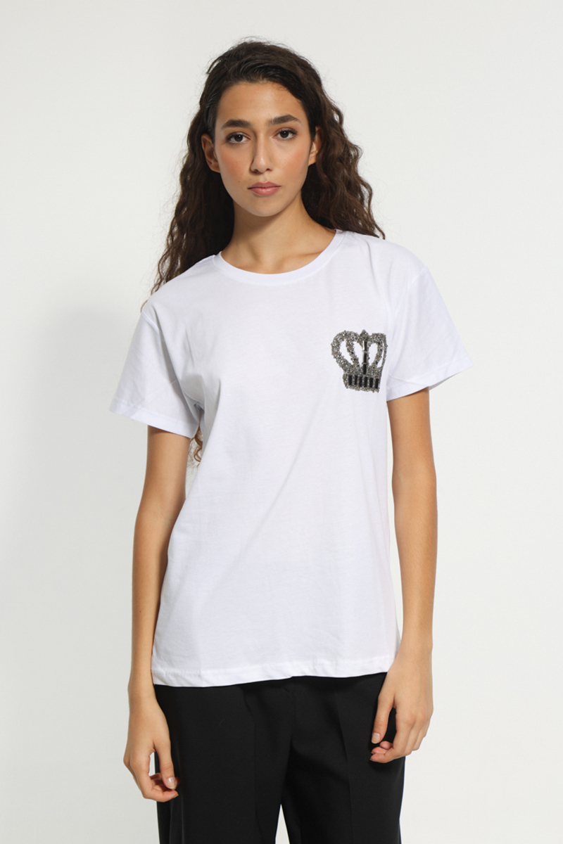 WHITE T-SHIRT WITH PRINT