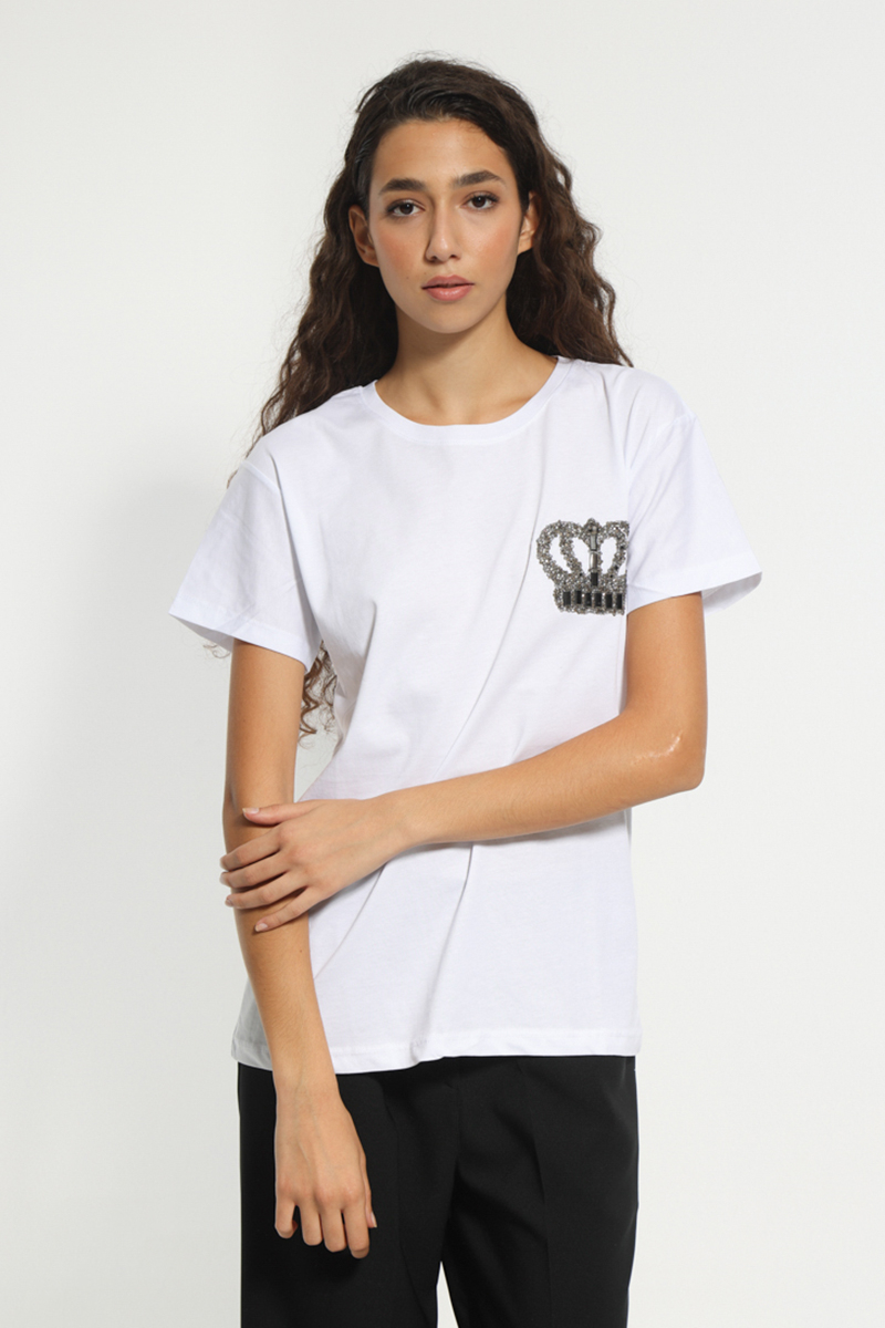 WHITE T-SHIRT WITH PRINT