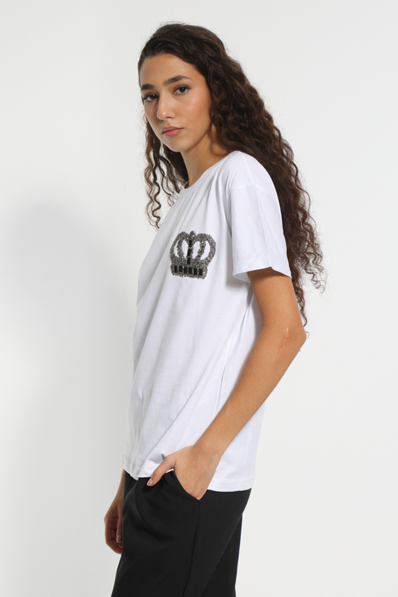 WHITE T-SHIRT WITH PRINT