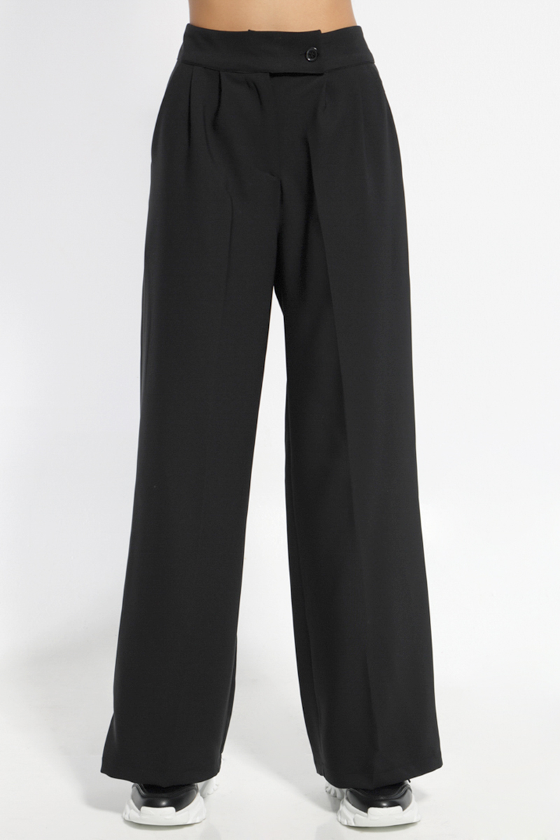 BLACK WIDE PANTS WITH POCKETS