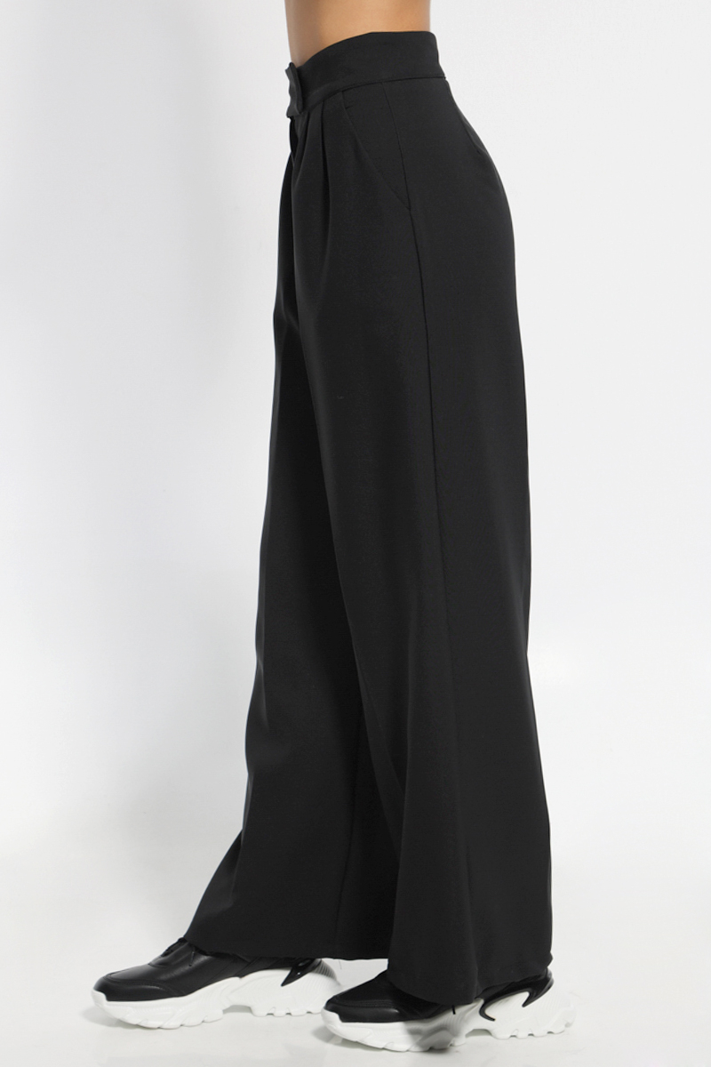 BLACK WIDE PANTS WITH POCKETS