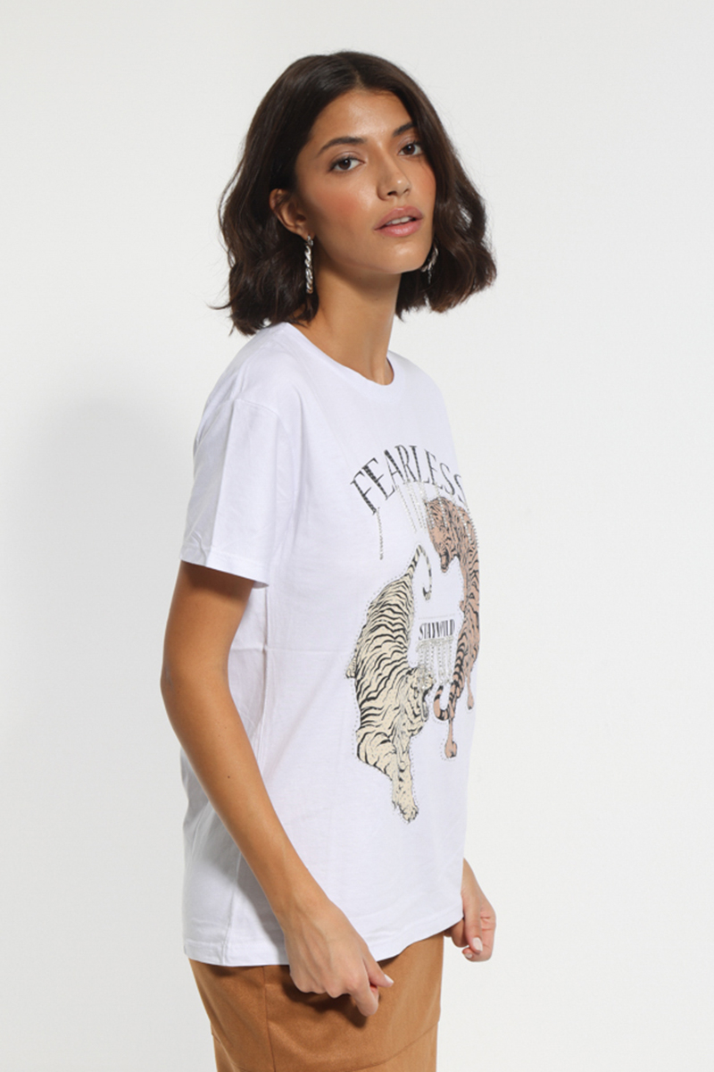 WHITE T-SHIRT WITH PRINT