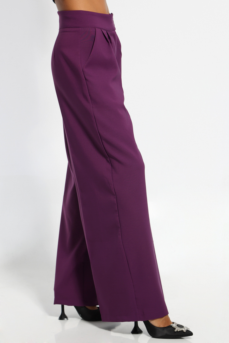 PURPLE WIDE PANTS WITH POCKETS