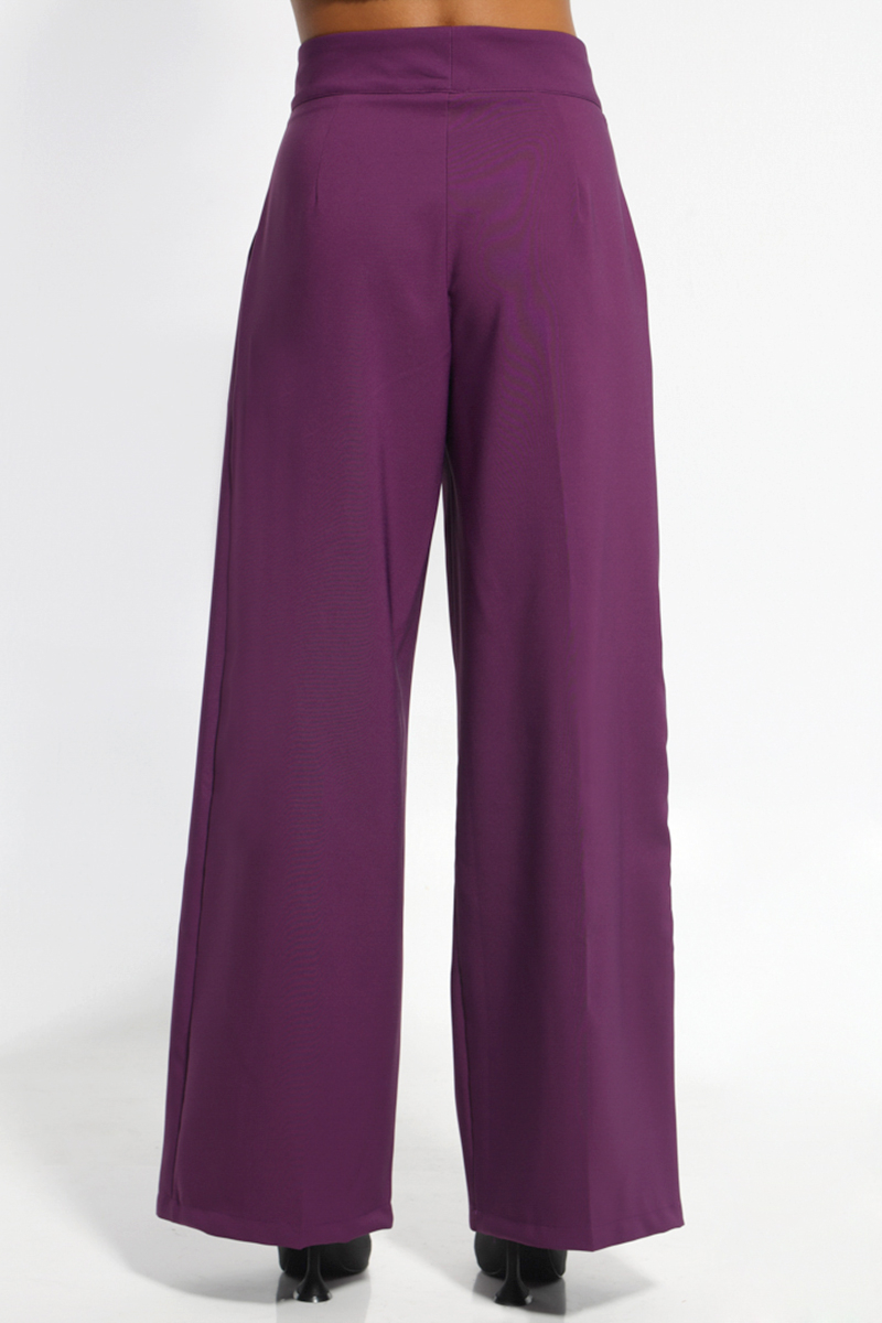 PURPLE WIDE PANTS WITH POCKETS