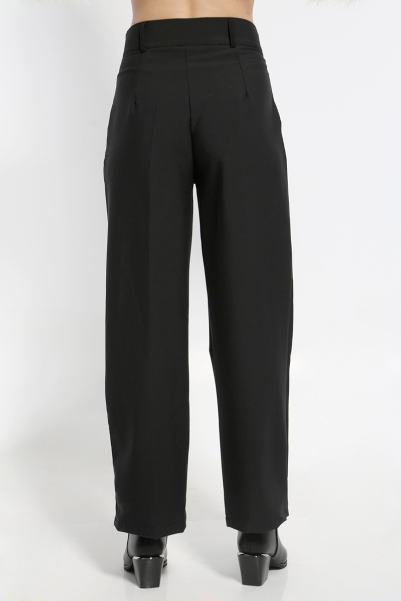 BLACK WIDE LEG TROUSERS