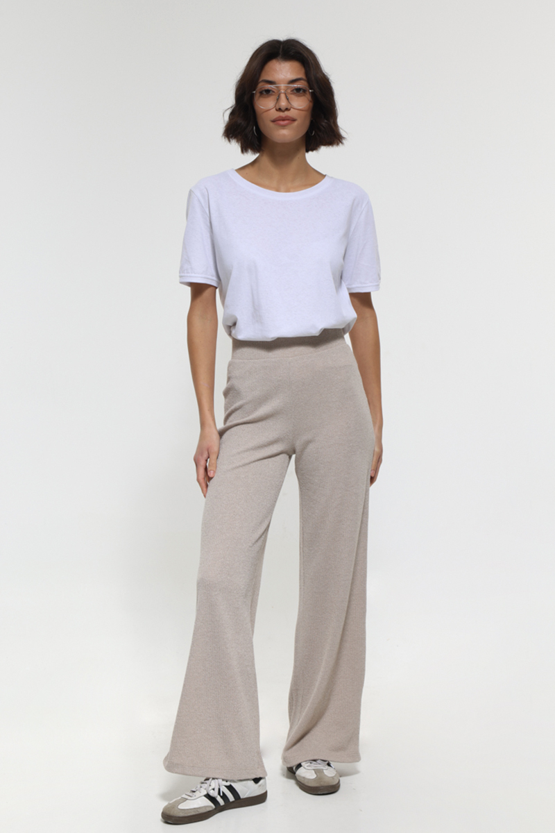 BEIGE PANTS WITH ELASTIC WAIST