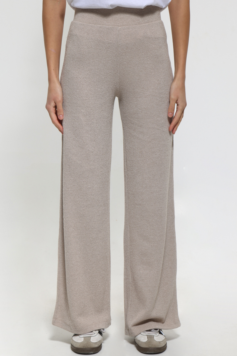 BEIGE PANTS WITH ELASTIC WAIST