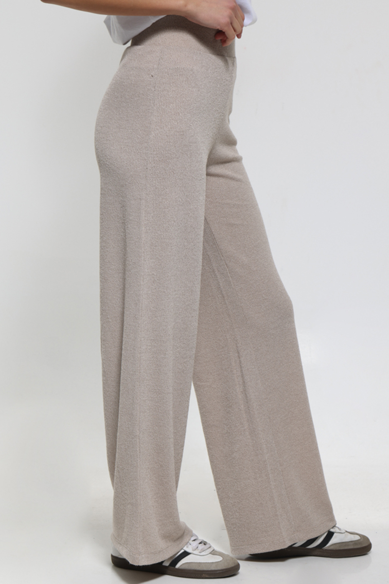 BEIGE PANTS WITH ELASTIC WAIST