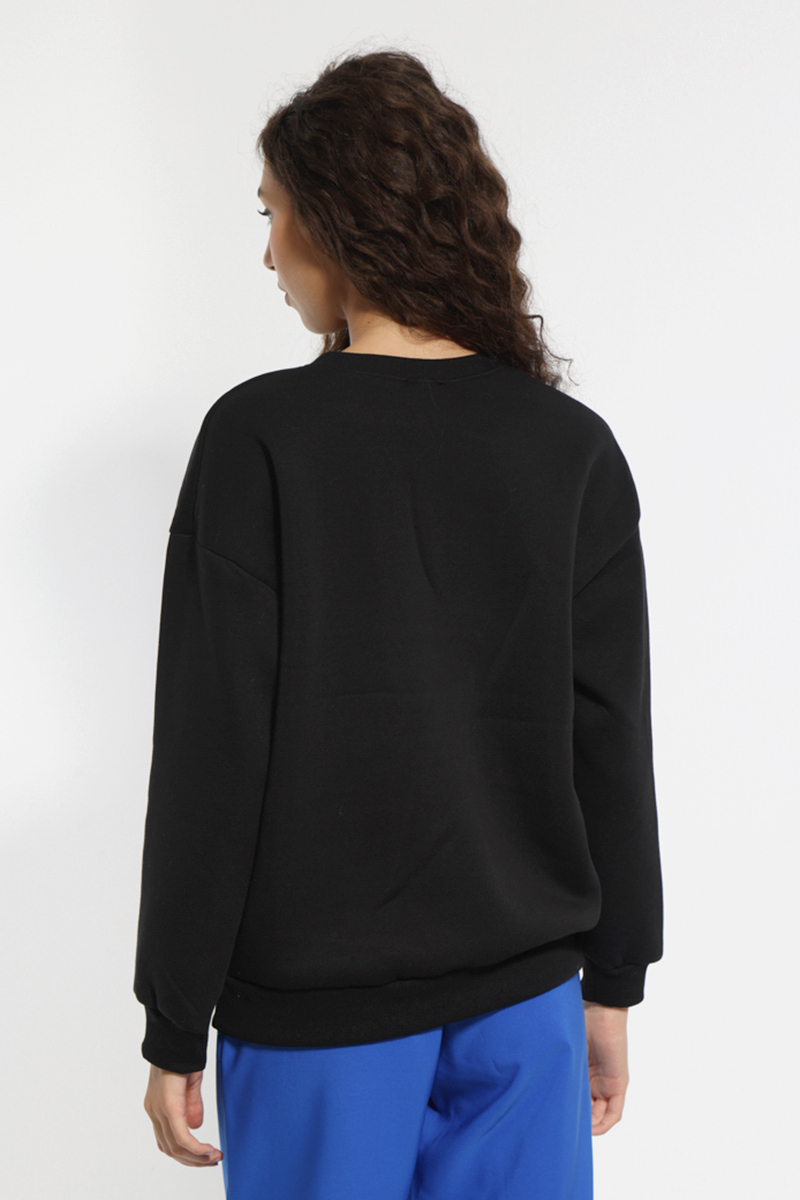 BLACK SWEATSHIRT WITH DETAILS