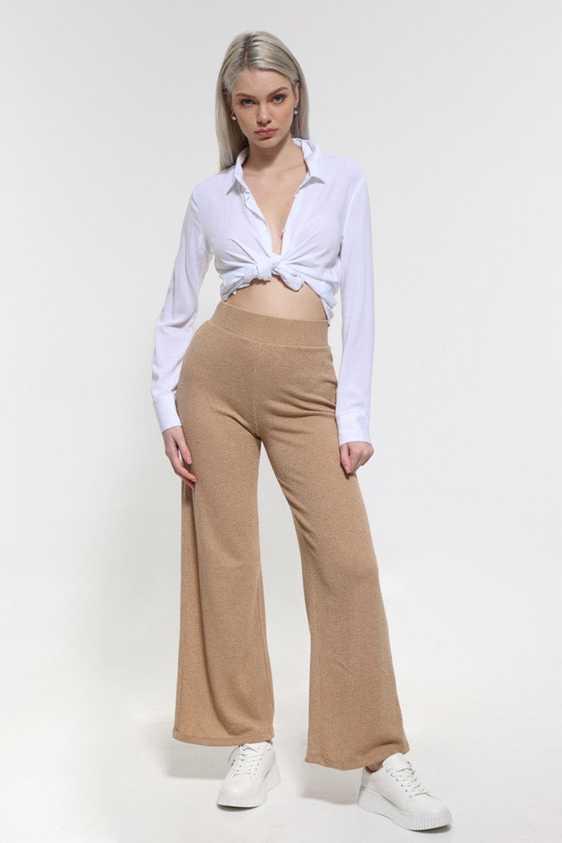 CAMEL PANTS WITH ELASTIC WAIST