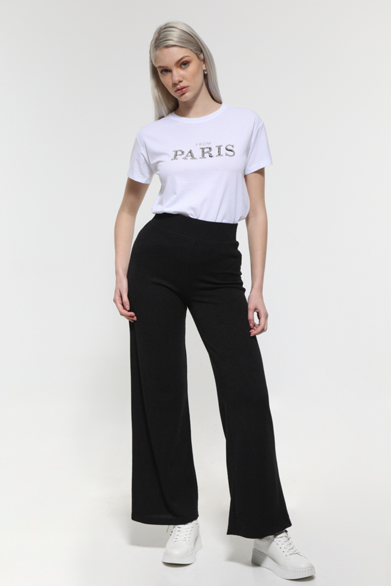 BLACK PANTS WITH ELASTIC WAIST