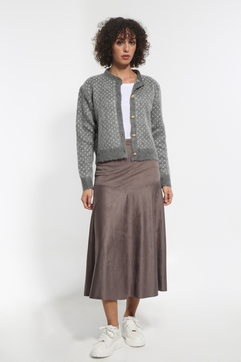 MAXI SKIRT IN BROWN SHADE