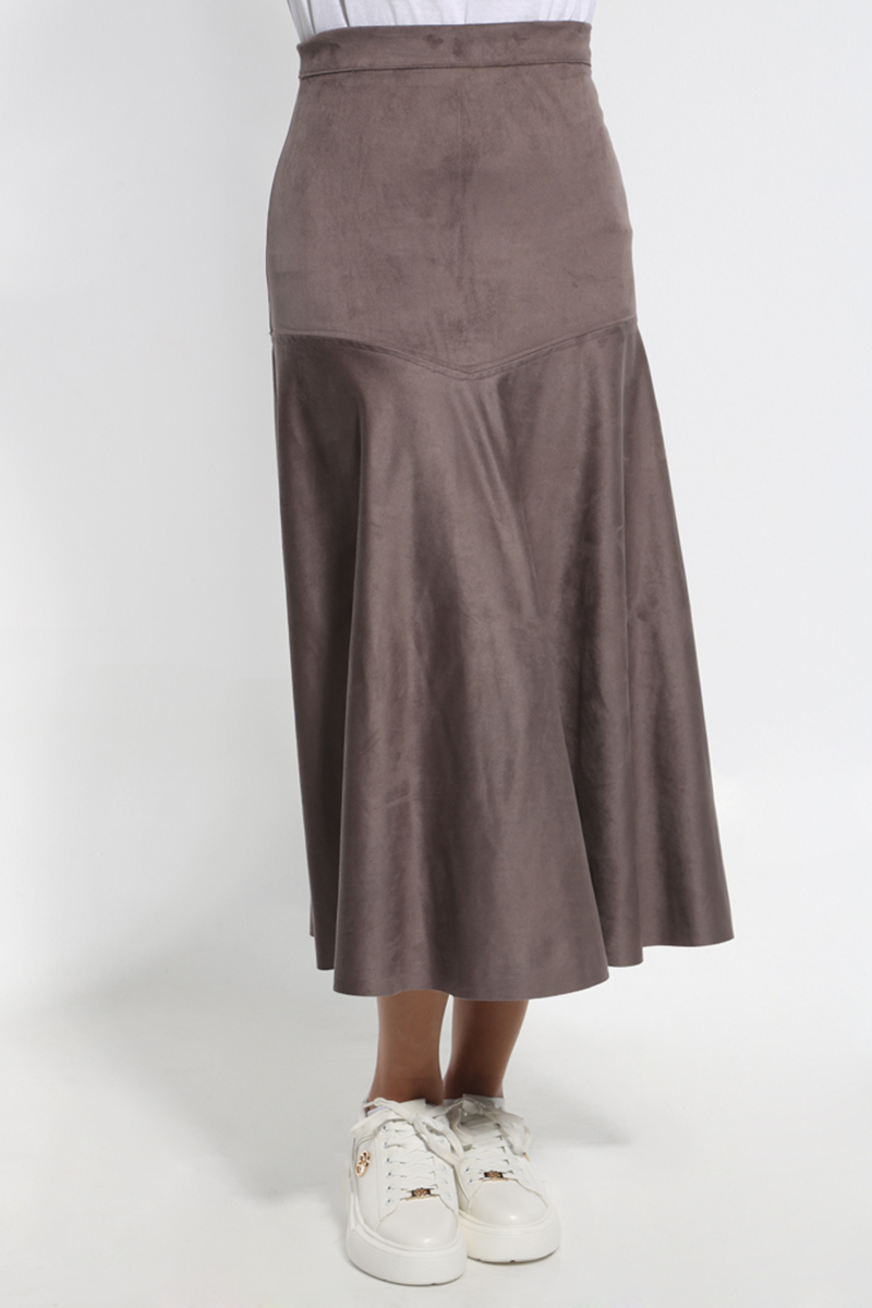 MAXI SKIRT IN BROWN SHADE