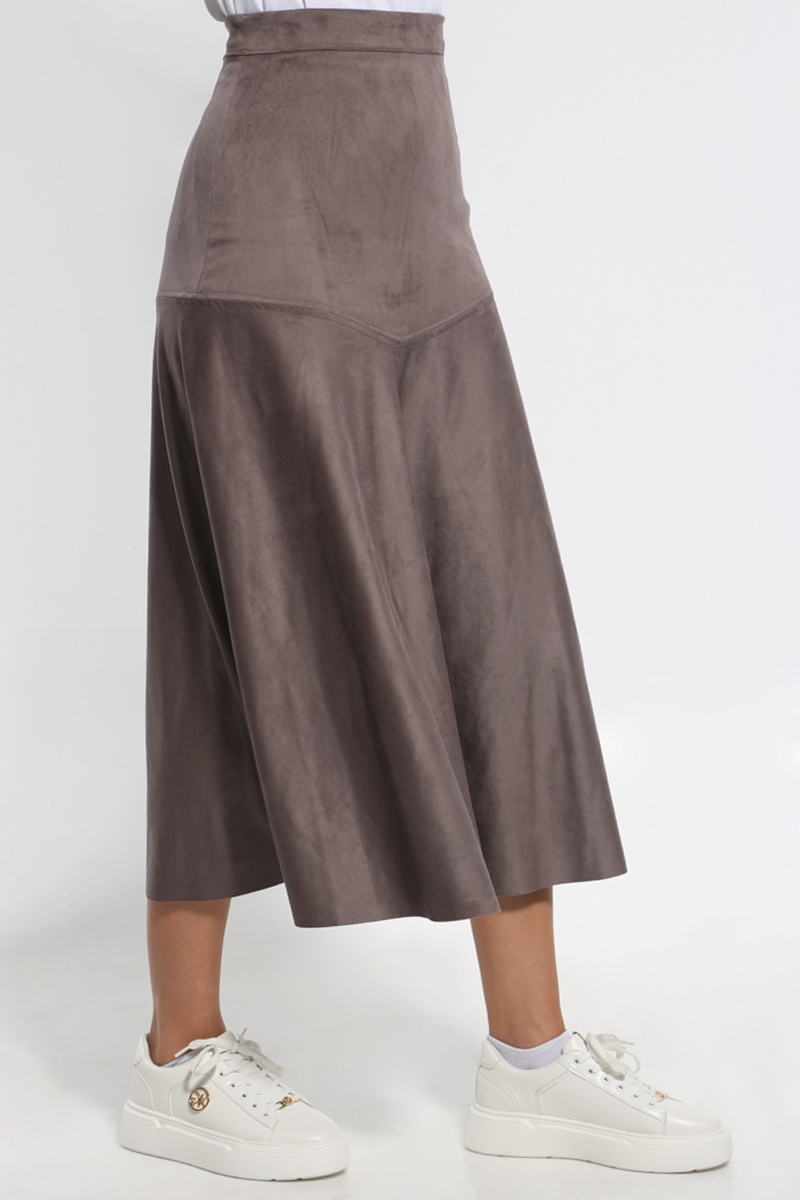 MAXI SKIRT IN BROWN SHADE