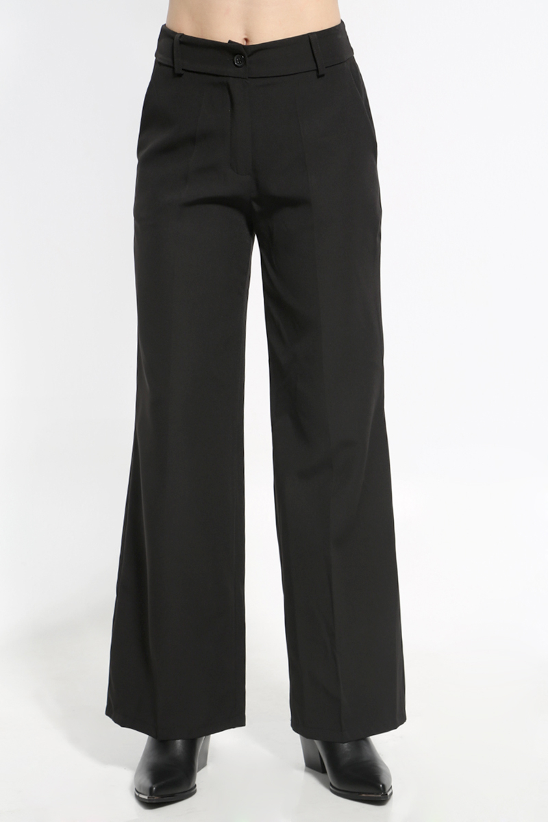 WIDE STRAIGHT BLACK PANTS