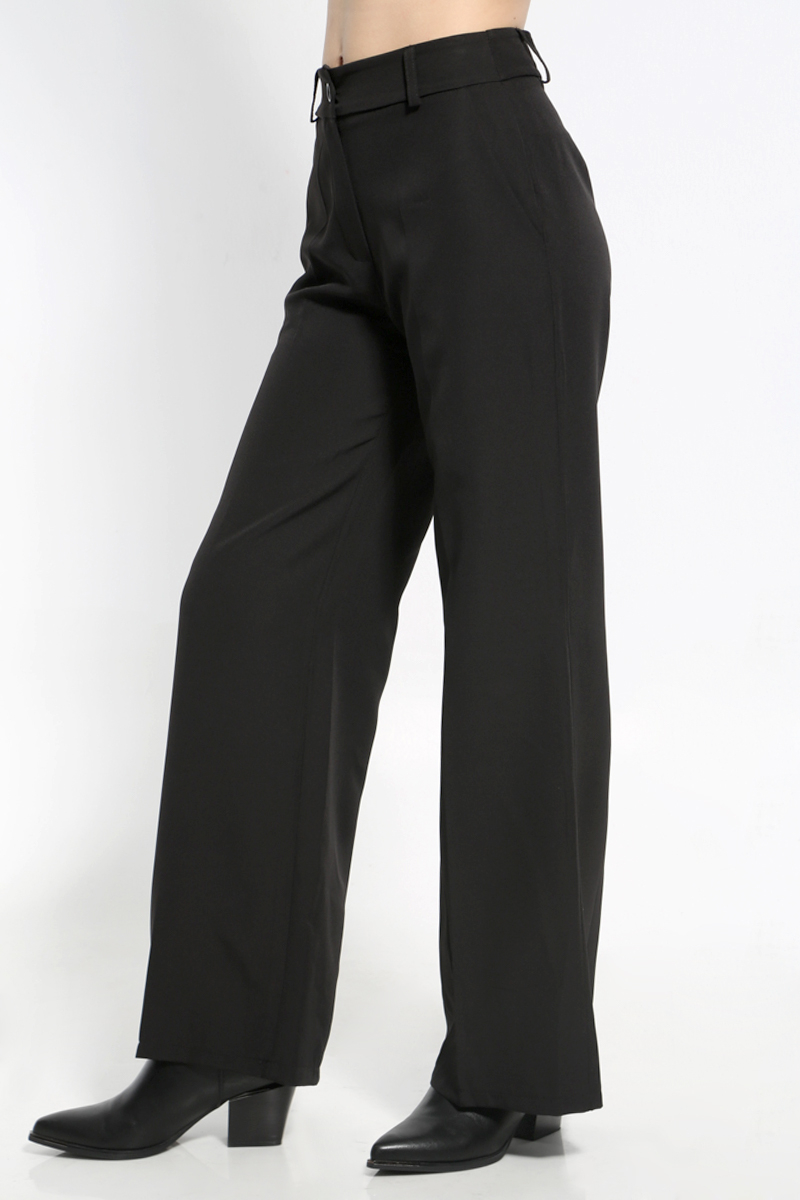 WIDE STRAIGHT BLACK PANTS