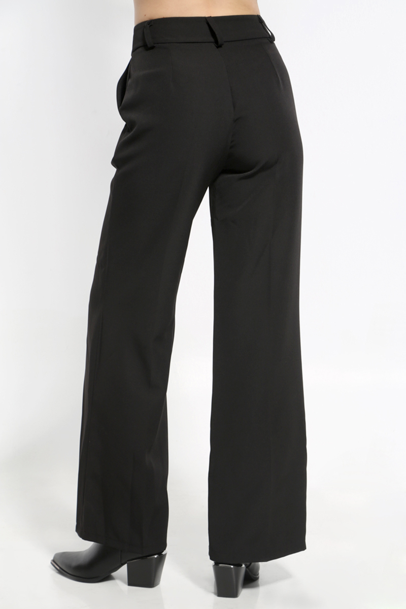 WIDE STRAIGHT BLACK PANTS