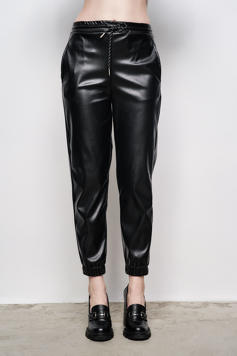 Faux-Leather Trousers