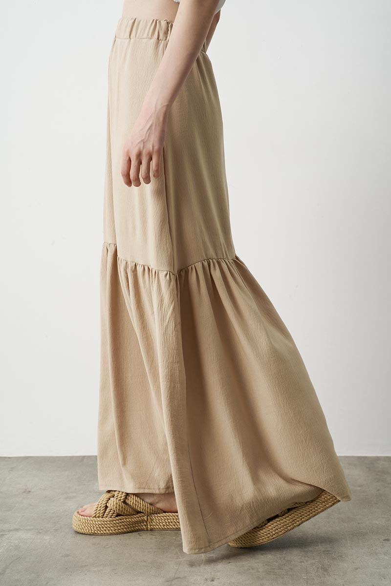 MAXI SKIRT WITH ELASTIC WAIST AND LINING