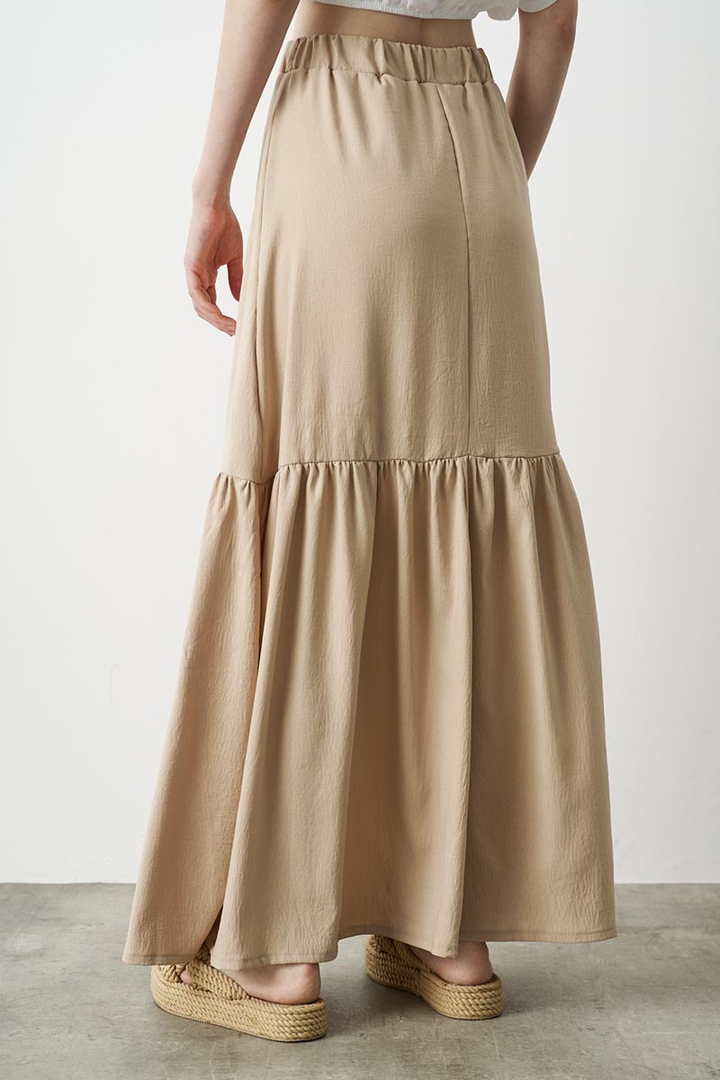 MAXI SKIRT WITH ELASTIC WAIST AND LINING