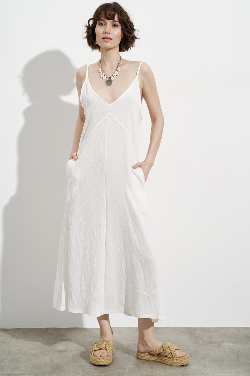 WHITE DRESS, A-LINE WITH LACES