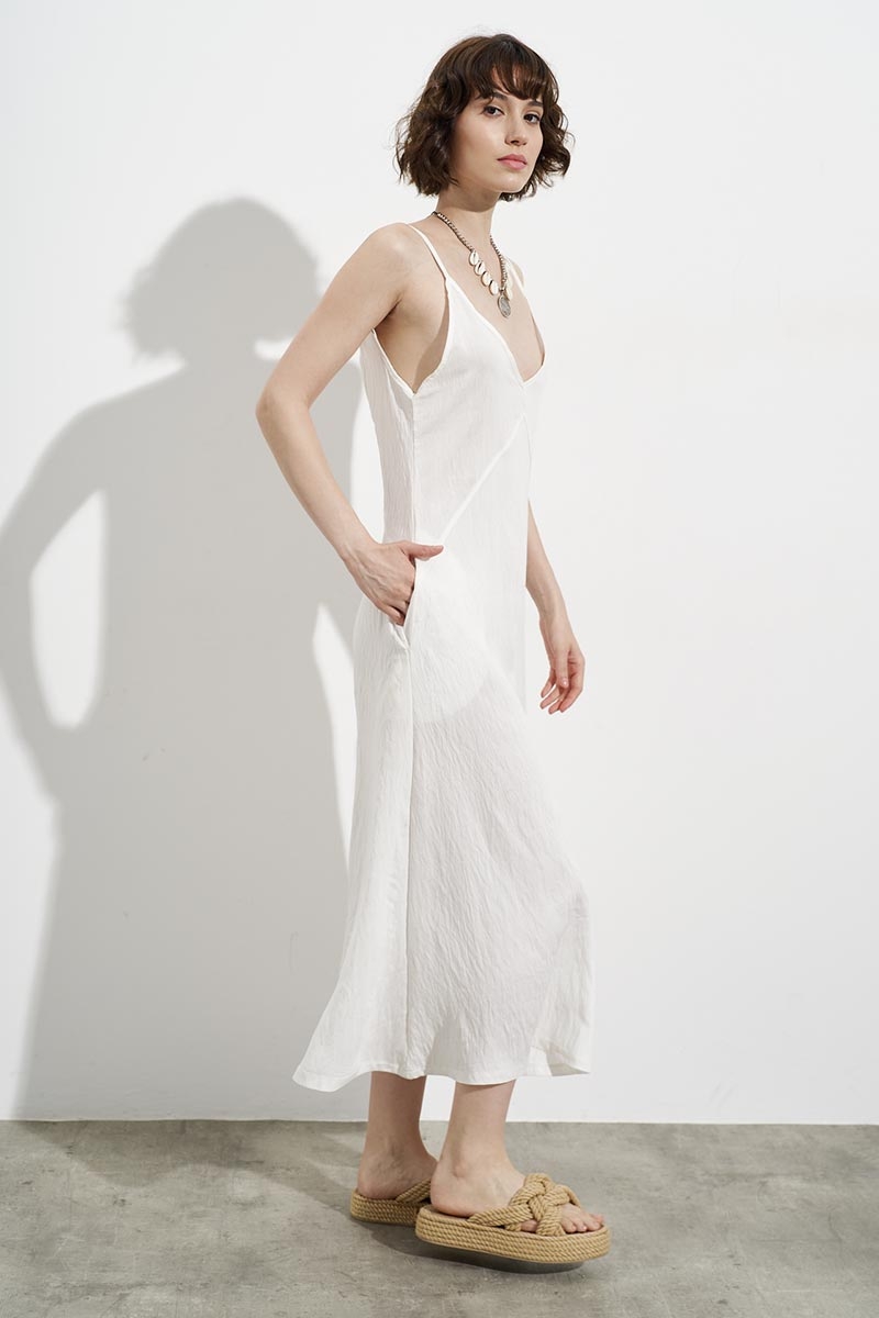 WHITE DRESS, A-LINE WITH LACES