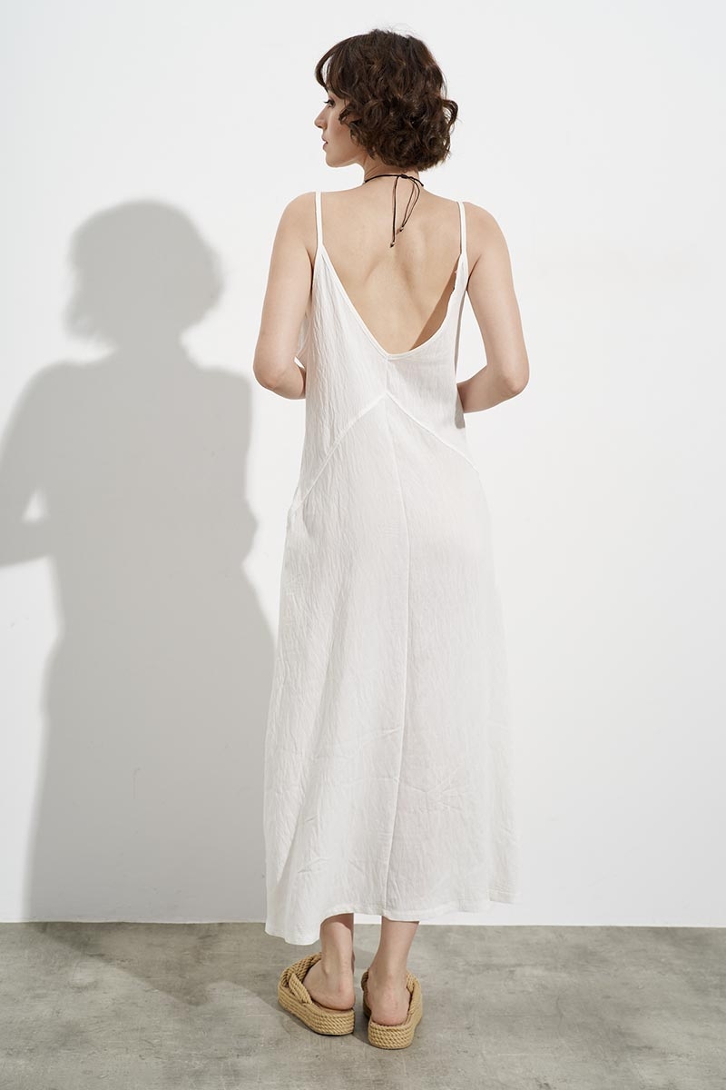 WHITE DRESS, A-LINE WITH LACES