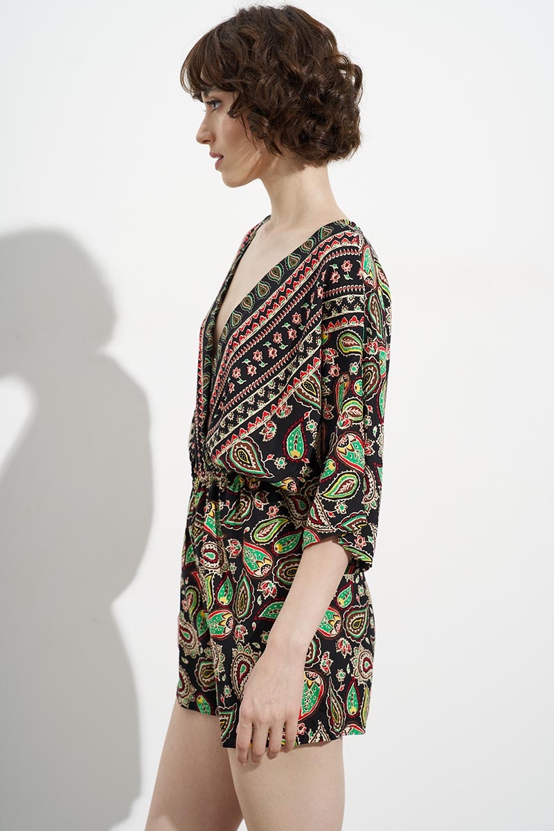 SHORT JUMPSUIT, VISCOSE, MULTICOLORED