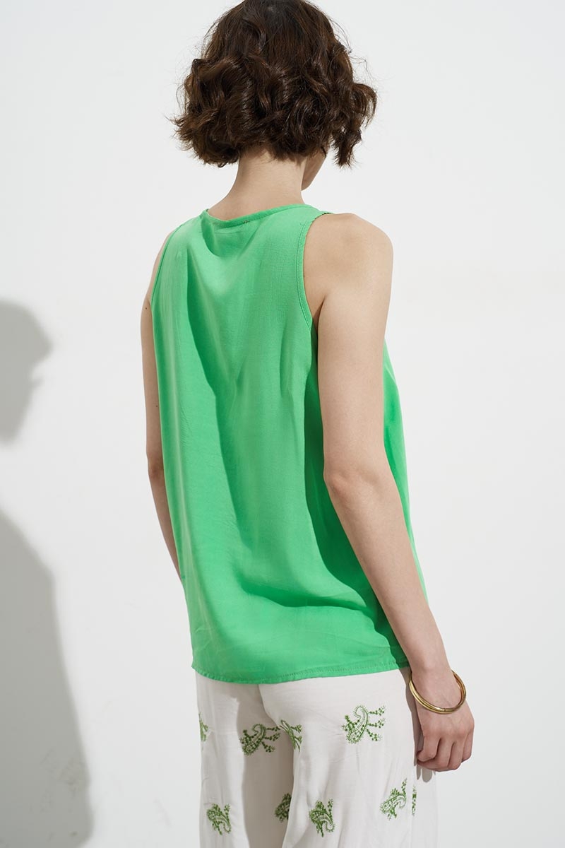 V-NECK TOP GREEN