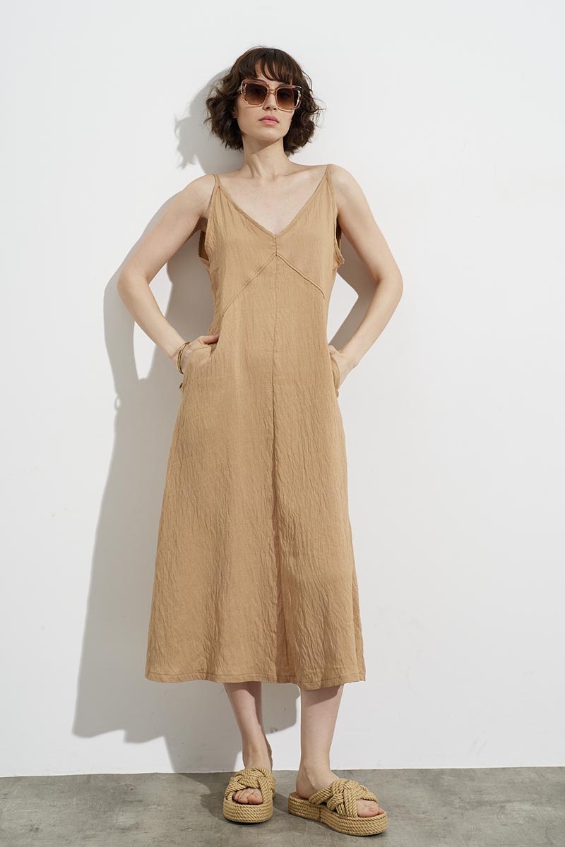 MIDI DRESS WITH STRAPS AND POCKETS TAMPA