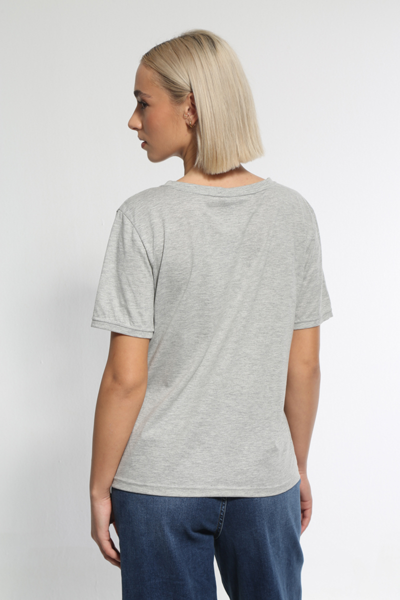 GRAY PATTERNED T-SHIRT