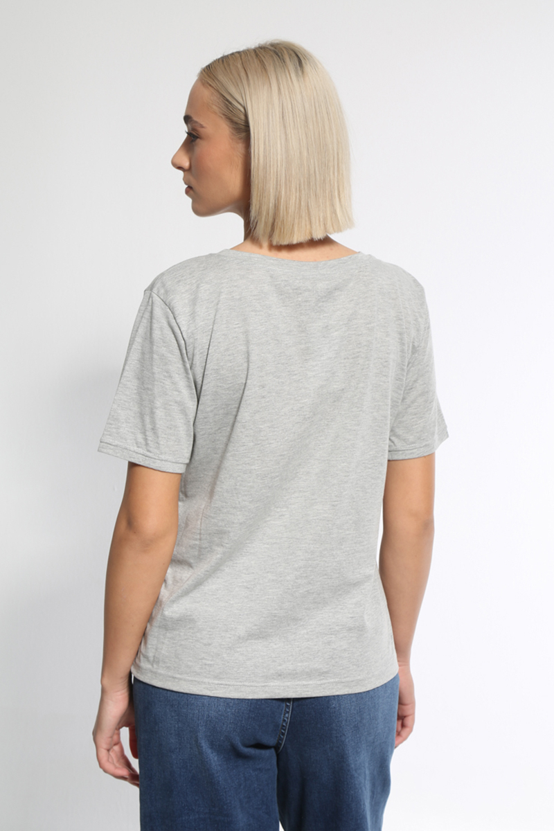 GRAY PATTERNED T-SHIRT