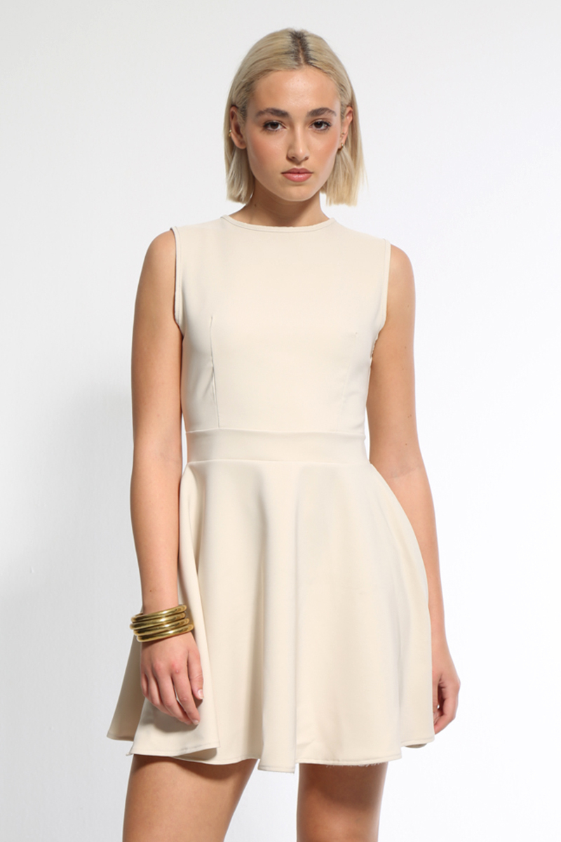 MINI BEIGE SLEEVELESS DRESS