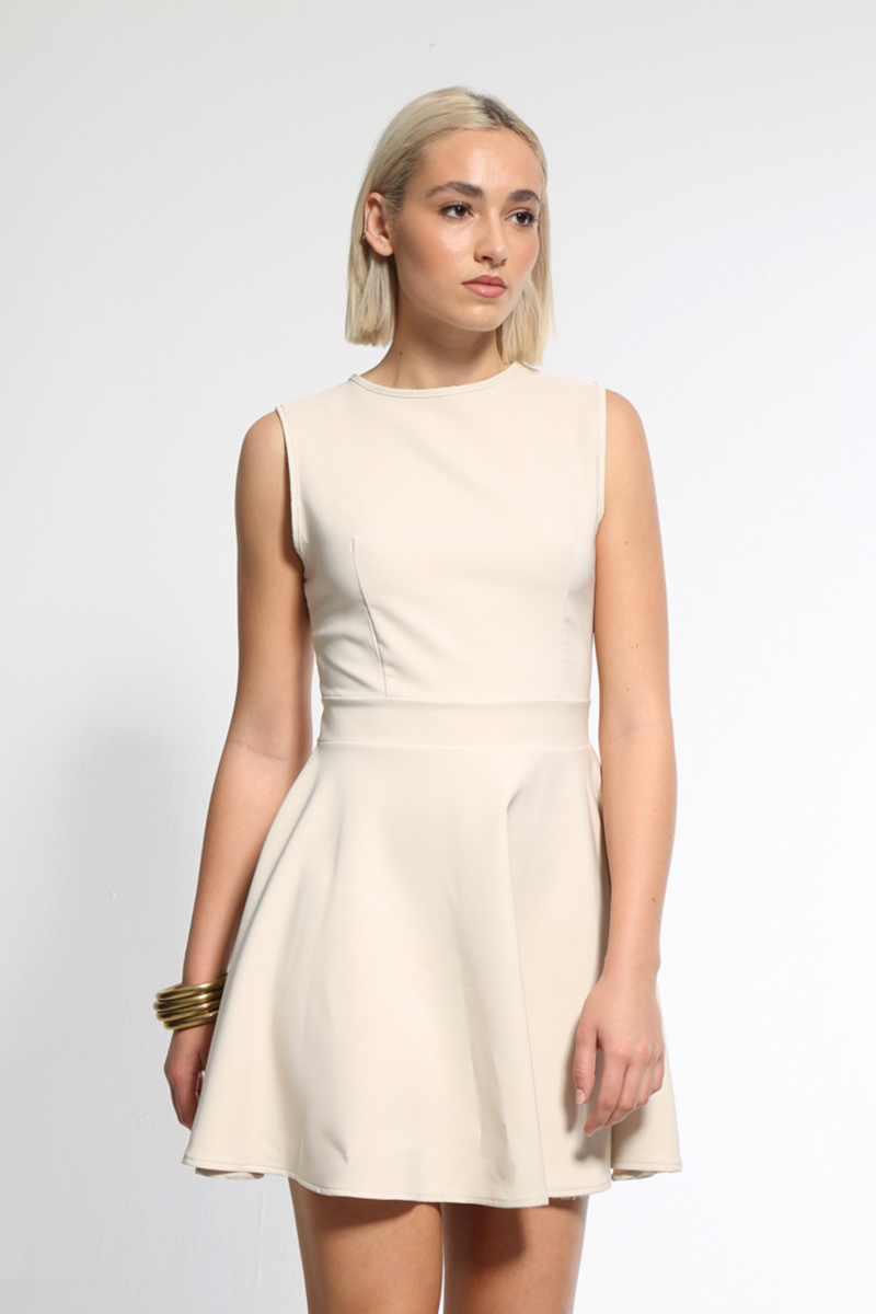 MINI BEIGE SLEEVELESS DRESS