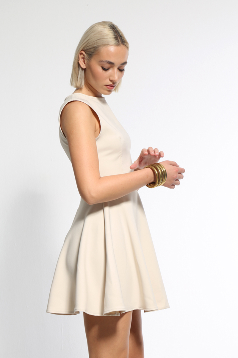 MINI BEIGE SLEEVELESS DRESS