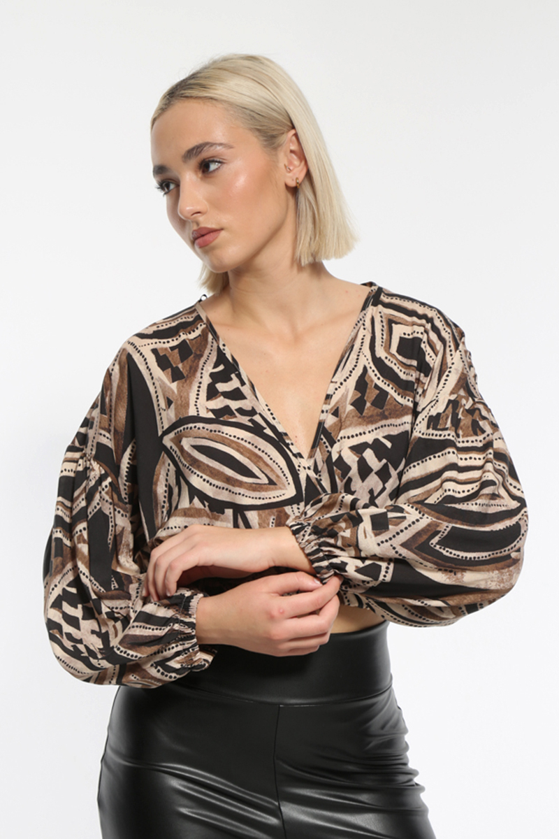 ANIMAL PRINT LONG SLEEVE TOP