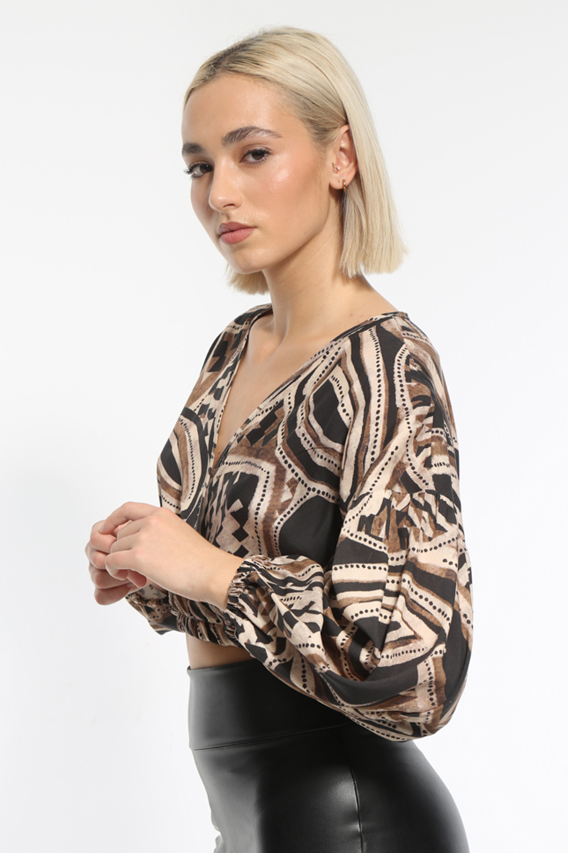 ANIMAL PRINT LONG SLEEVE TOP