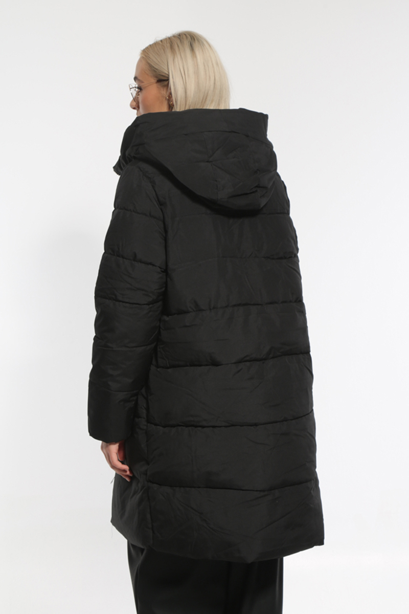 BLACK LONG JACKET WITH HOOD