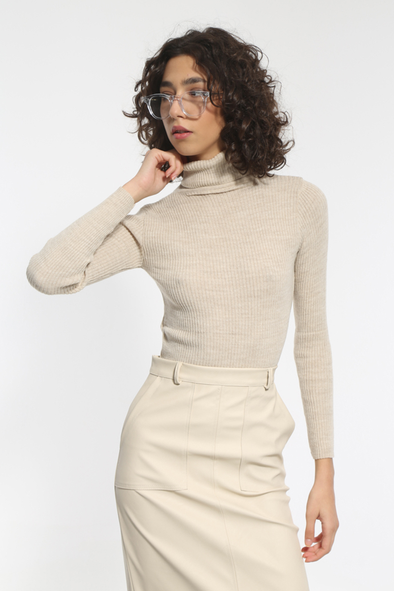 BEIGE ZIVAGO APPLIED LONG SLEEVE