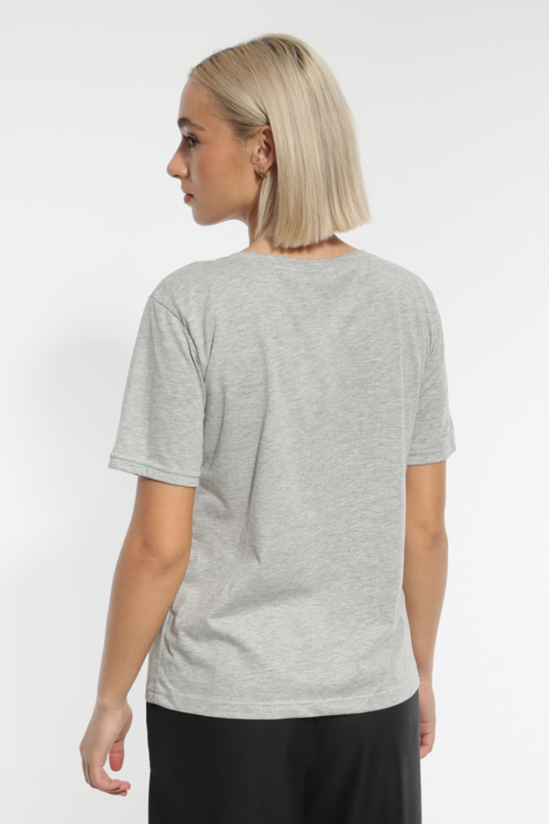 GRAY PATTERNED T-SHIRT