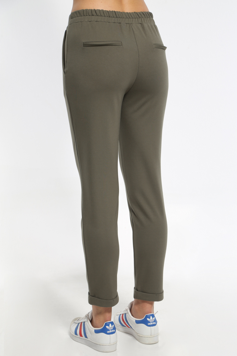 COMFORTABLE KHAKI PANTS WITH ELASTIC WAIST