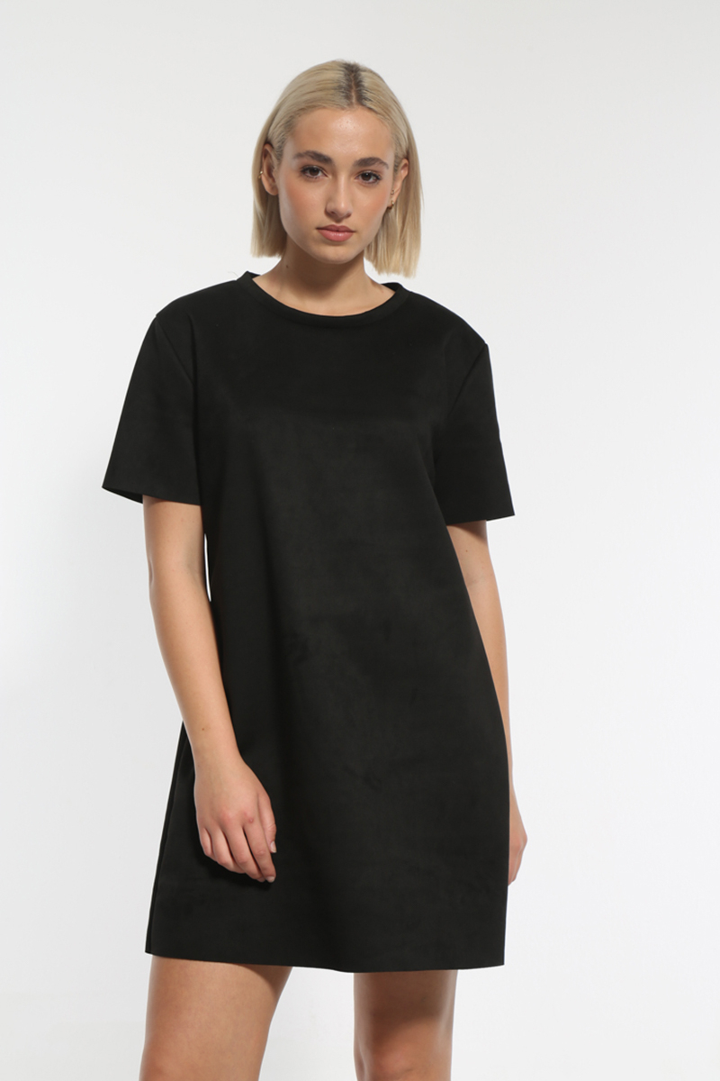 SHORT SLEEVE BLACK MINI DRESS