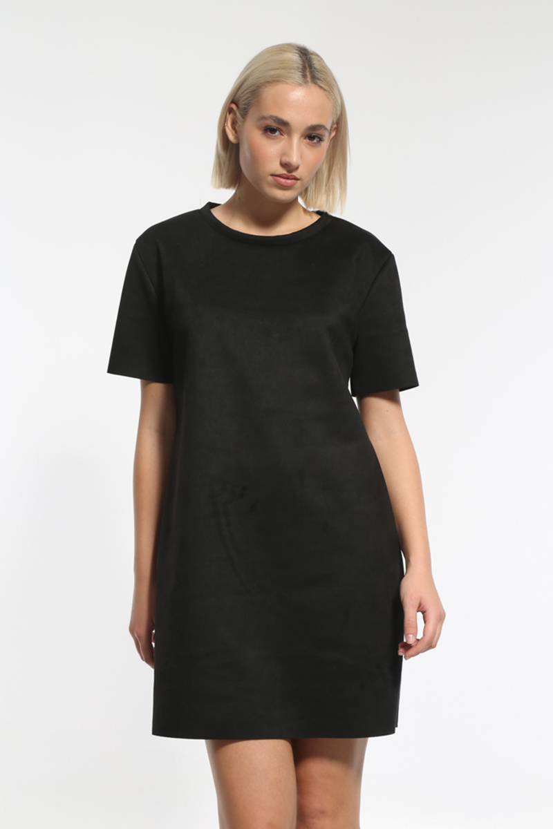 SHORT SLEEVE BLACK MINI DRESS