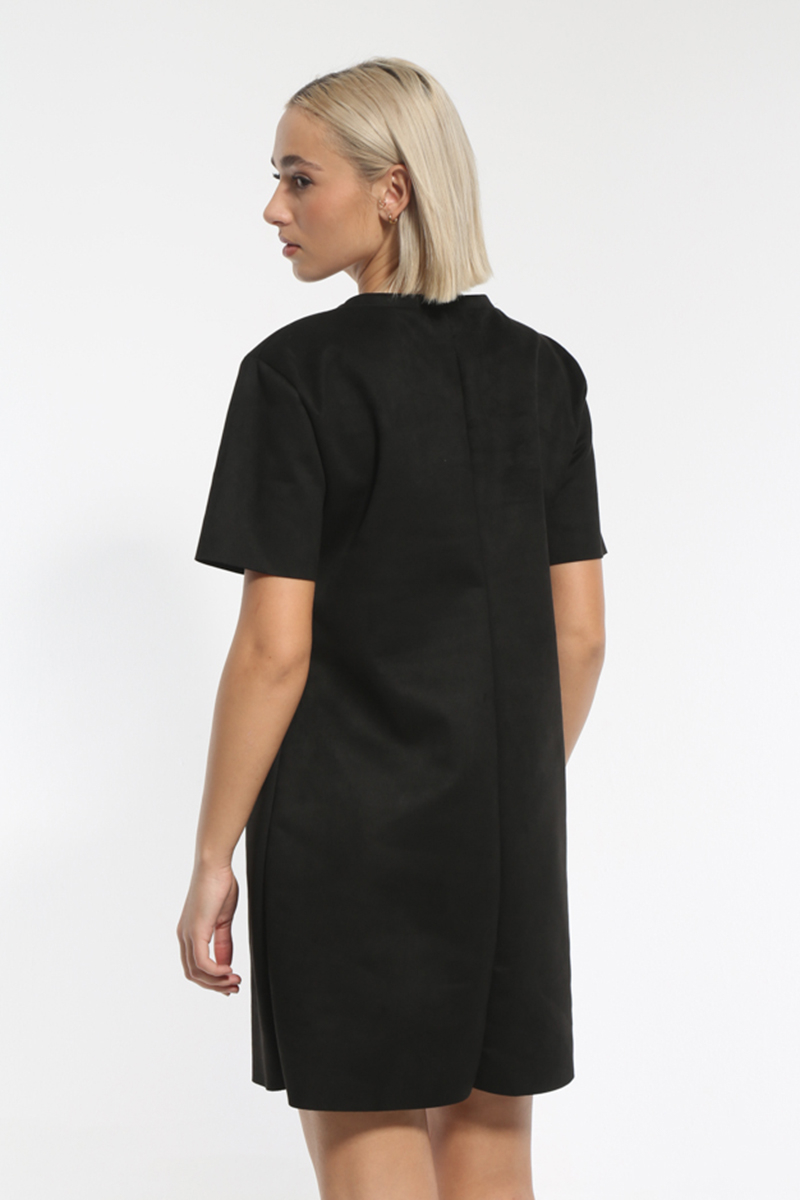 SHORT SLEEVE BLACK MINI DRESS