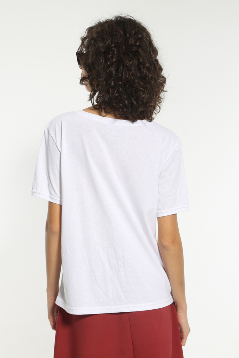 WHITE PATTERNED T-SHIRT