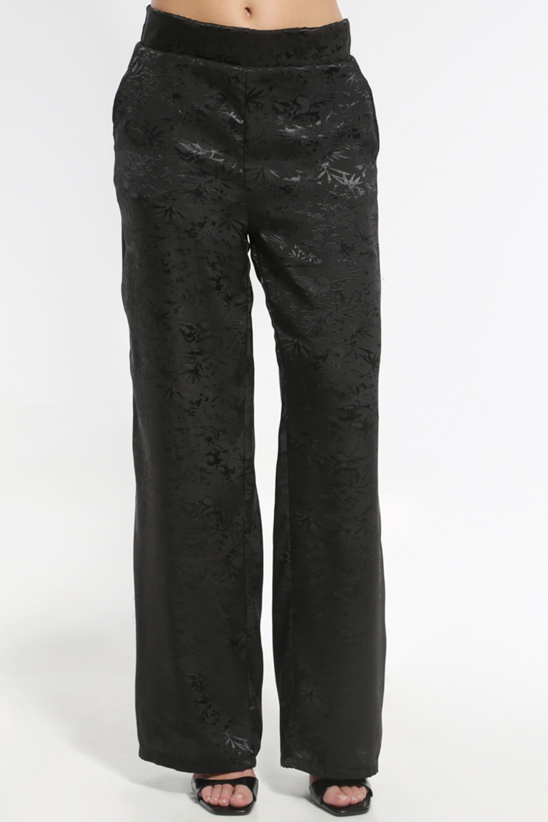 WIDE BLACK PATTERNED PANTS