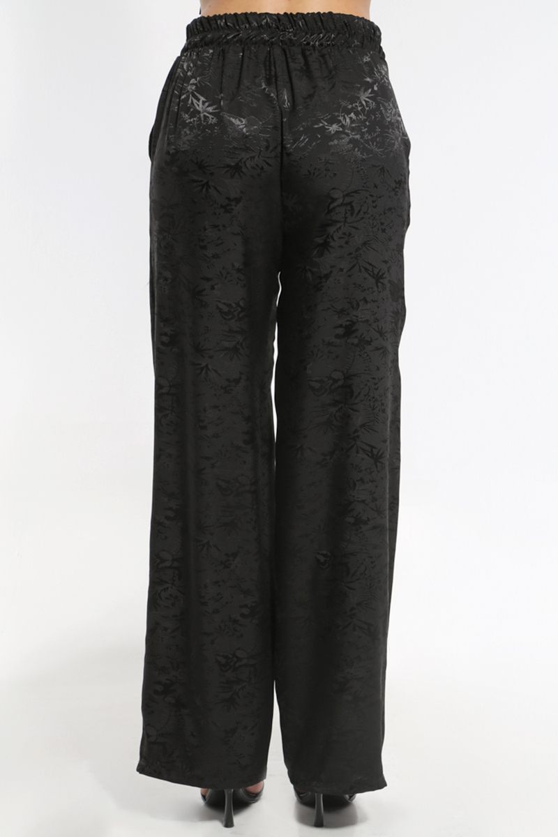 WIDE BLACK PATTERNED PANTS