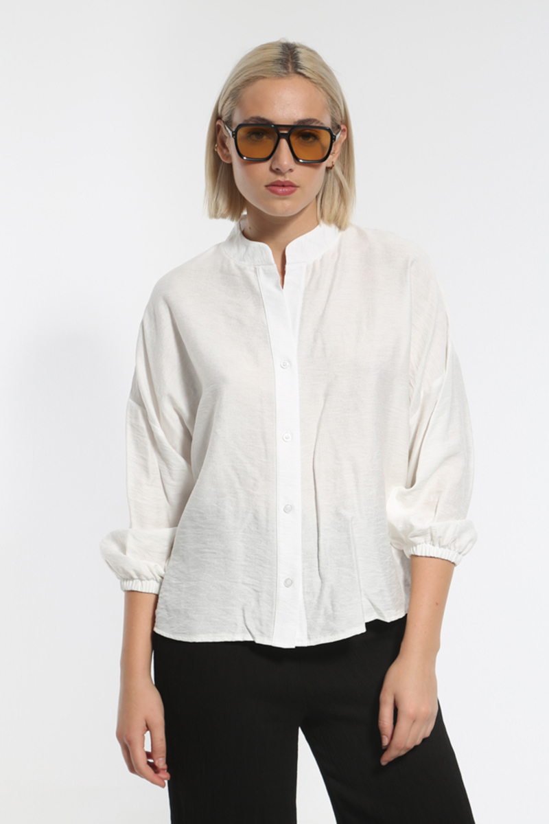 WHITE LONG-SLEEVED SHIRT WITHOUT TIE